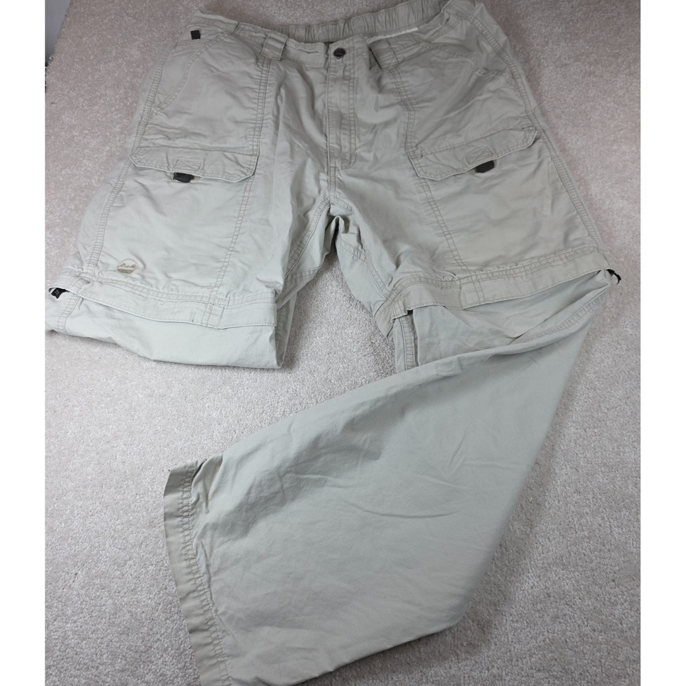Wrangler Cargo Pants Mens 38x32 Beige Convertible Zip Skater Outdoor Workwear